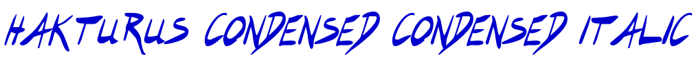 Hakturus Condensed Condensed Italic الخط
